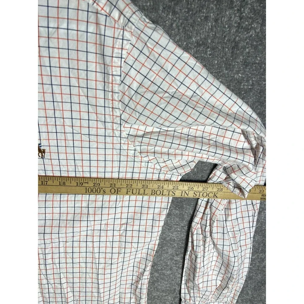 Ralph Lauren Classic Fit Windowpane Button Down Dress Shirt Mens Size 16.5 Large